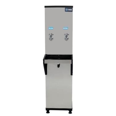 Imagem de Bebedouro Industrial Coluna Knox 25L 1 Torneira Gelada 1 Torneira Natural Inox 220V (KX02-D NG 2T)