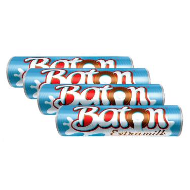Imagem de Kit 4 Chocolate Garoto Baton Recheado Extramilk 16g
