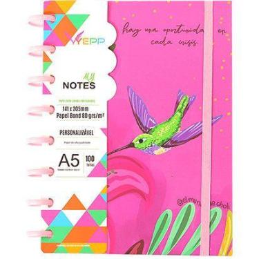 Imagem de Caderno Feminina Com Discos 100 Folhas Pautadas De Tamanho A5 14,1*20,