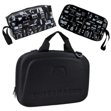 Imagem de Kit Maleta Bolsa Estagio Saude Case Esteto Aparelho - LOVE SAUDE, PRET