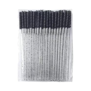 Imagem de 100 pincéis descartáveis de cílios – aplicadores de bastão de rímel pretos para maquiagem, ideais para extensões de cílios e cuidados com sobrancelhas, preto