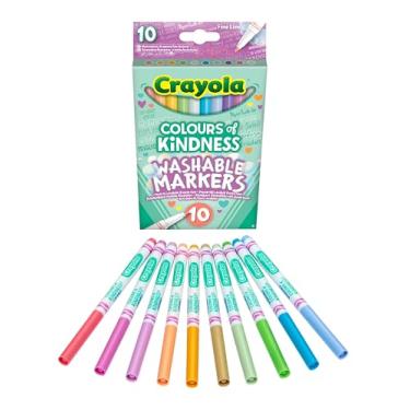 Imagem de CRAYOLA Marcadores de linha fina laváveis Colors of Kindness – Cores sortidas (pacote com 10) | Cores que representam bons sentimentos | Ideal para crianças a partir de 3 anos