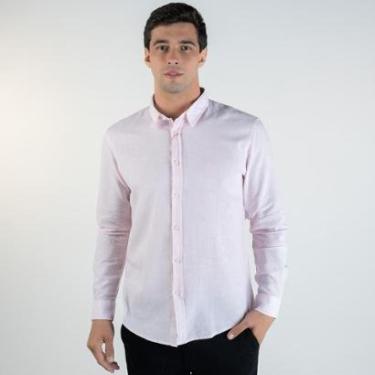 Imagem de Camisa Linho Pienza Versatiold Rosa Claro-Masculino
