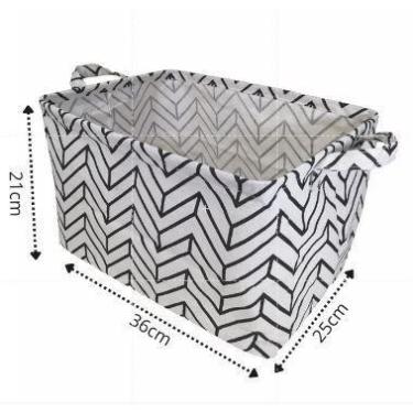 Imagem de Cesto Organizador De Tecido Impermeável Dobrável - NoBrand, Branco Set