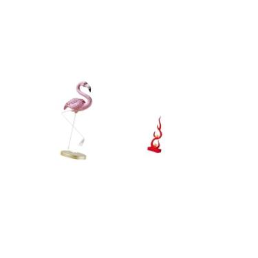 Imagem de Fenteer Estátua de Flamingo em Resina, Escultura Abstrata de Pássaro, Arte Moderna, Estatueta para Decoração de Casa, Jardim, Suporte de Metal, Lareira, Lago,