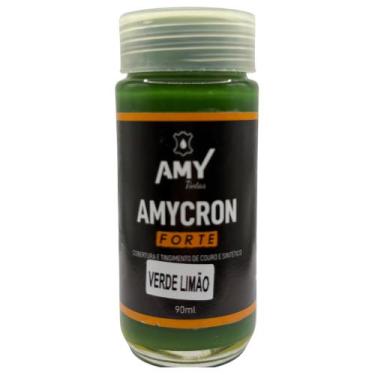 Imagem de Tinta Para Volante De Carro Couro Amycron Forte 90ml, Verde Limão