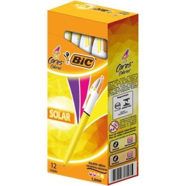 Imagem de Caneta Esferografica BIC 4 Cores Solar Fashion CX.C/12