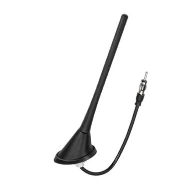 Imagem de SZSAUTO Antena de substituição universal para carro com conector de plugue DIN, base de montagem, antena de rádio AM FM estéreo para carro, caminhão, unidade de cabeça de receptor estéreo FM HD