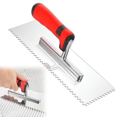 Imagem de Desempenadeira Dentada Dentes Finos 4MM Forte Soldada Sem Parafuso Aço Cabo Ergonômico Revestimento Porcelanato Alta Qualidade (Desempenadeira Dentes 4MM)