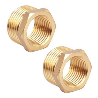 Imagem de lasuroa 6un Redutor Sextavado de Latão, 3/4" NPT Macho para 1/2" NPT Fêmea Adaptador Redutor Rosqueado Pesado para Sistemas de Gás Hidráulicos e Encanamento