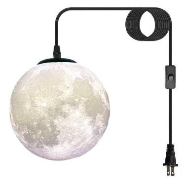 Imagem de Conecte a iluminação pendente HFUGUD Hanging Moon Light White