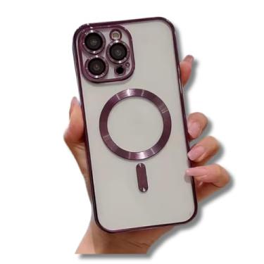 Imagem de Capinha Magnética capa iPhone 12 13 14 15 16 Pro Promax silicone anti-impacto (violeta, iphone 12)