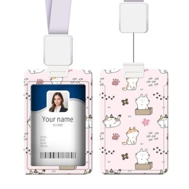 Imagem de Capa deslizante para crachá de identidade, porta-cartão, com fivela extensível e corda para pendurar, pode fixar cartão de identificação de trabalho, cartão de crédito, cartão de chave, adequado para