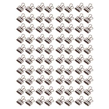 Imagem de Grampos de pasta oca grampos de papel de fio de metal 80 peças design oco resistente força de fixação forte para organização de estudo de escola em casa de escritório (Bronze Roxo)