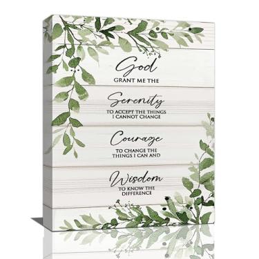 Imagem de Viorise Arte de parede de oração serenidade versículo bíblico cristão decoração de parede escritura religiosa tela imagens pintura arte decoração para banheiro quarto sala de estar escritório 30,5 x