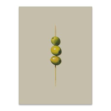 Imagem de Pôster de álcool martini vintage coquetel arte de parede retrô azeitonas verdes impressões em tela moderna minimalista cozinha bar carrinho sala de jantar decoração de parede 30 x 40 cm sem moldura