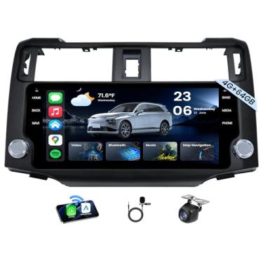 Imagem de Rádio automotivo 8 núcleos 4G RAM 64G ROM para Toyota 4Runner 2010-2019: alto processamento de sinal digital JBL FM/AM/RDS HD 2K IPS Touchscreen Bluetooth 5.0 sem fio CarPlay Android Câmera reserva de