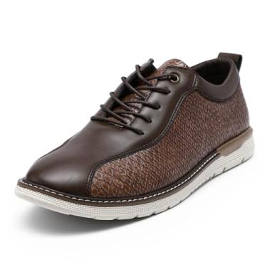 Imagem de Allthemen Sapato social masculino casual Oxford para homens, Marrom escuro, 39