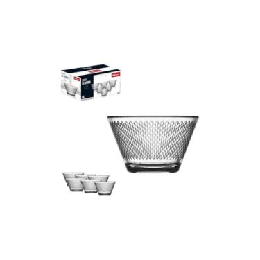 Imagem de Conjunto 6 Bowls Carmine em Vidro Transparente, 350ml, 12,7cm x 5,2cm, para Servir Saladas, Sobremesas e Petiscos