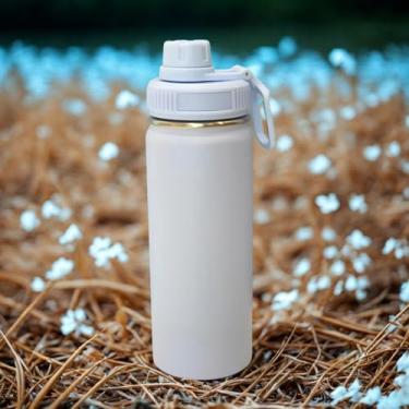 Imagem de Garrafa Térmica de Aço Inox, 780ml, Azul Ciano, com Alça e Bico Vedado, 23 x 7,3 x 7,3 cm, para Bebidas Quentes e Frias