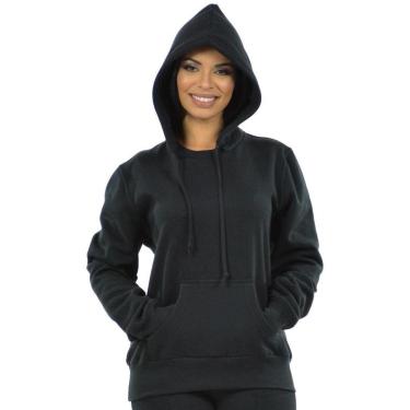 Imagem de Moletom Agasalho Feminino Blusão Roupa de Frio Bolso e Capuz-Feminino