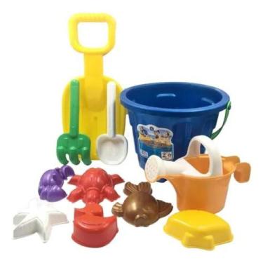 Imagem de Balde De Praia De Areia E Piscina Com Acessórios - Corpo Dourado Moda 