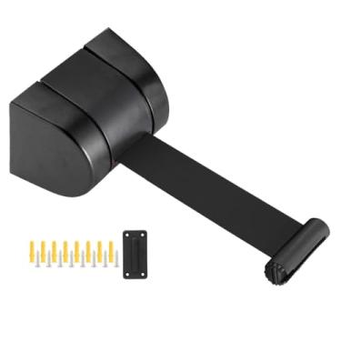 Imagem de HGTRH Barreira retrátil montada na parede, sistema de orientação de pessoas com design de fivela de plástico de engenharia ABS, trama simples para lojas de varejo, aeroportos, bancos A 4 furos 2M