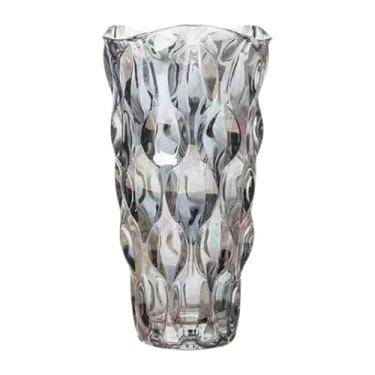 Imagem de BLWOTMOR Vaso de Vidro para Arranjos Florais, Elegante, Leve E Moderno, Ideal para E Armário de Cozinha, Cinza, Tamanho real