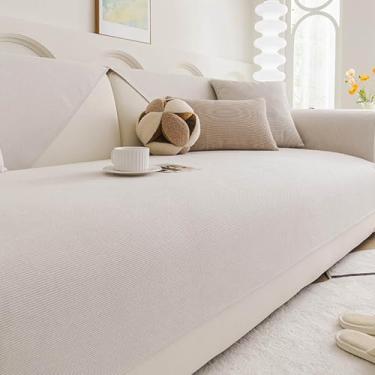 Imagem de HGTRH Capas de sofá para sofá seccional em forma de L, à prova de animais de estimação, à prova d'água e lavável, capas de sofá antiderrapantes para seções com membrana impermeável bege 110 x 110