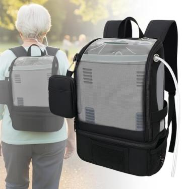 Imagem de Mochila concentradora de oxigênio - Bolsa de transporte POC compatível com Inogen One G3 e G5, Inogen Rove 6, bolsa de viagem portátil de ombro com tiras refletivas (preto)
