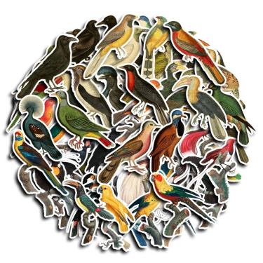 Imagem de Adesivos, 60 unidades/lote, pássaros, animais, vinil impermeável, anime Stic