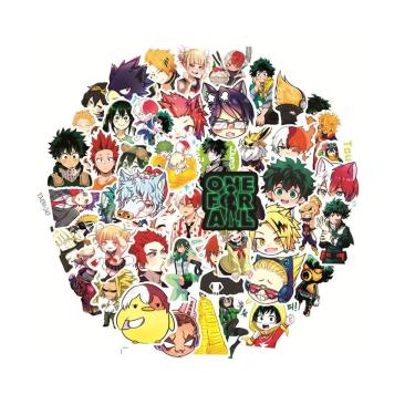 Imagem de Pacote de adesivos Mys Hero Academias Anime, vinil impermeável, 50 unidades