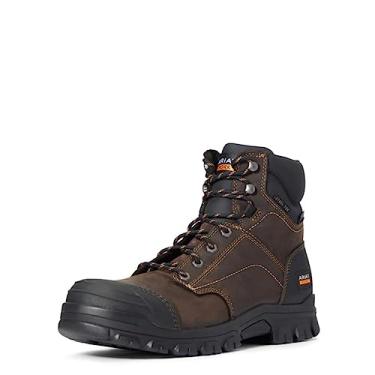 Imagem de ARIAT Bota de trabalho feminina Treadfast 15 cm impermeável com bico de aço, Marrom escuro, 13 Wide