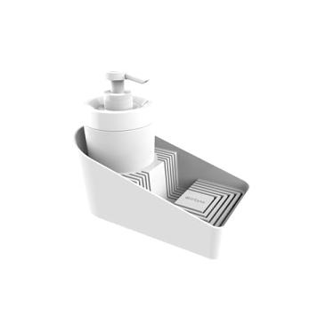 Imagem de ORGANIZADOR DE PIA COM DISPENSADOR FLAT - BRANCO