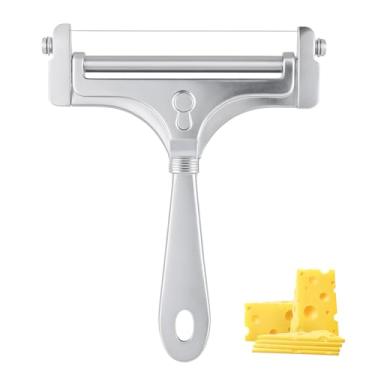 Imagem de YBEATY Cortador de queijo de aço inoxidável cortador de queijo portátil cortador de queijo cortador de manteiga portátil cortador de manteiga ferramentas de corte de cozinha barbeador ajustável para