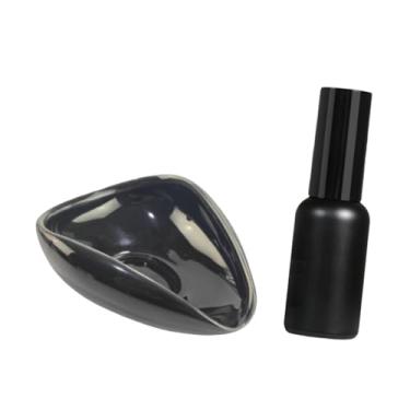 Imagem de predolo Kit de copo dosador e frasco spray para grãos de café, bandeja de pesagem profissional redutora de pulverização, bandeja de dosagem de cerâmica para, Preto