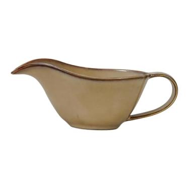Imagem de IEUDNS Molheira de cerâmica para salada, servir molho, dispensador para leite, ideal para o Dia de ação de Graças na cozinha ou sala de jantar, Cáqui