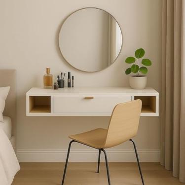 Imagem de Penteadeira Com Porta Nichos Para Quarto Closed Tampo Amplo Versatta Design Moderno