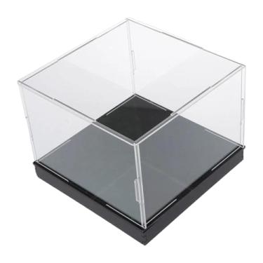 Imagem de simhoa Vitrine de acrílico para exibição, organizador, empilhável e versátil, em formato de cubo, ideal para exibir carros em miniatura e itens, Bottom H 10 Cm, Base 25cm X 10cm