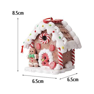 Imagem de Generic Pingentes Luminosos de Casa de Natal Decorações Duráveis ​​para árvores de Natal Atmosfera Festiva Resina Tamanho: 6,5 * 8,5 Cm Papai Boneco de Neve Ginger Man (#1)