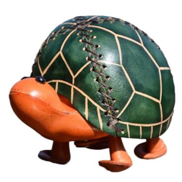Imagem de Cofrinho de tartaruga de vaca curtido com vegetais, ornamento de mesa feito à mão com armazenamento de moedas para economia decorativa (laranja, verde, rosa)