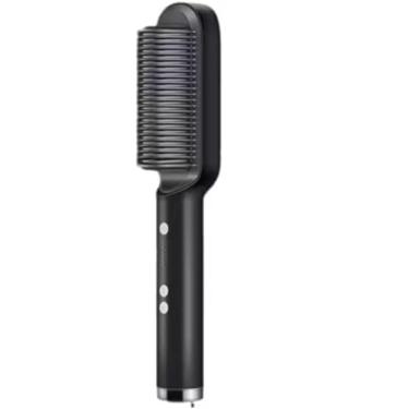 Imagem de Escova Alisadora 3 em 1 Cabelos Lisos e Brilhantes, com Tecnologia de Íons para Cabelos Lisos e Brilhantes, Alisa, Modela e Reduz Frizz(Rosa Salmão)