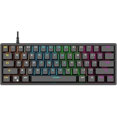 Imagem de Teclado Mecânico com Fio G101 de 61 Teclas Iluminação RGB PBT Injeção Bicolor