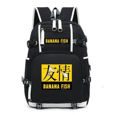 Imagem de Mochila escolar infantil Fishs Bananas 3D Oxford 30x15x47cm - yiweisai