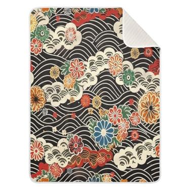 Imagem de Wassud Cobertor de bebê macio com design ondulado japonês para meninos e meninas, 76 x 101 cm, cobertor leve e aconchegante essencial para bebês e bebês