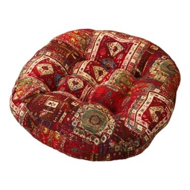 Imagem de Generic Almofada de cadeira Boho para cadeiras de jantar Almofada de chão decorativa para sentar macia, Vermelho 45x45x8cm