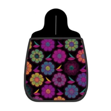 Imagem de Lixeira De Carro Organizador Lixinhocar Flores Coloridas Neon Fundo Preto