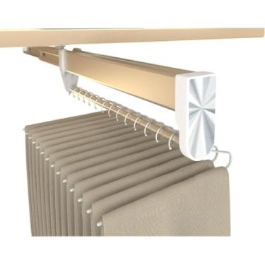 Imagem de Hhsdyl Cabide Retrátil Ajustável, Varão Roupeiro Aço Extensível para Pendurar Calças e Roupas, Trilho Cabides Guarda-Roupa,White,50(49.2cm)