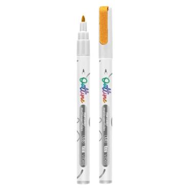 Imagem de Marcador Multisuperficies Vibes Outline 1.0 Com Efeito Contorno Ponta Triangular Tris Laranja