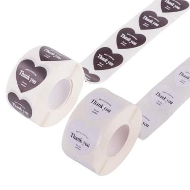 Imagem de 1000 peças de adesivos de papel de agradecimento de coração, etiquetas autoadesivas para envelopes, envelopes com bolhas, sacos Ppaer, bricolage, acessórios artesanais, artesanato, embalagem de